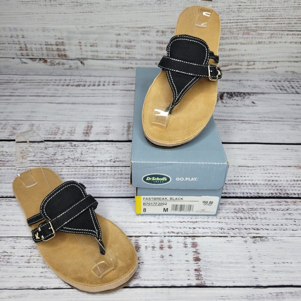 Dr. Scholl's Fastbreak Thong Sandals Black EUC | 8